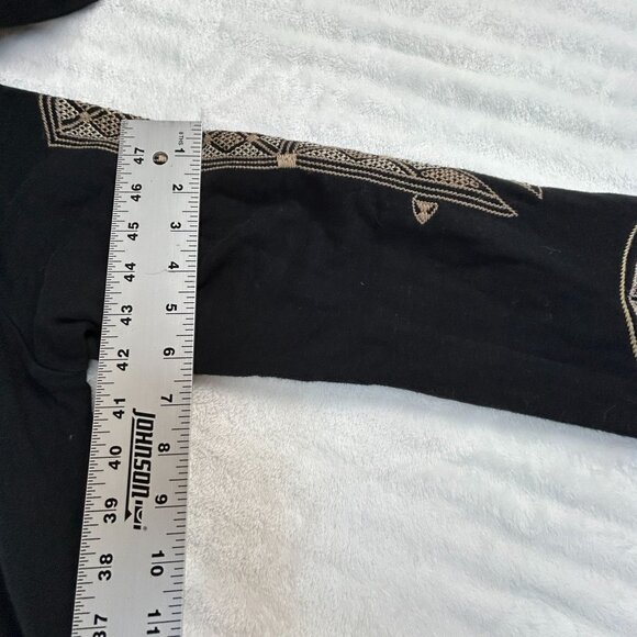 Biya Johnny Was Womens Black Tan Embroidered Hooded Kimono Cardigan Medium Boho - Picture 8 of 10